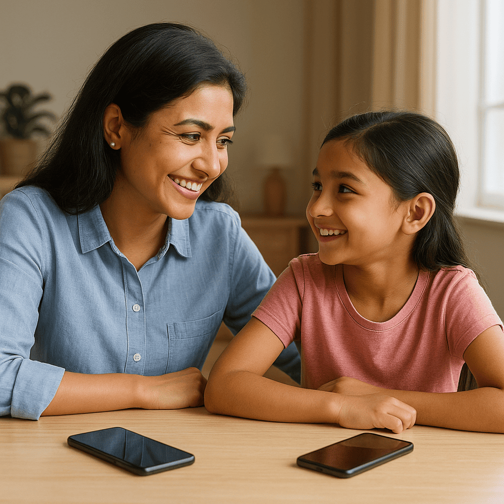 Modern parenting fix: Parents and child spending quality time without screens