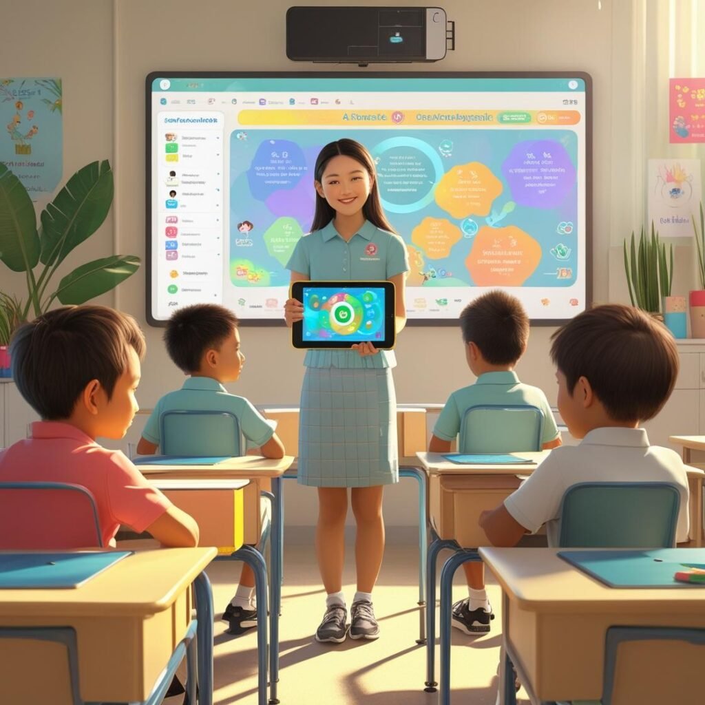Teacher digital intervention app in a smart classroom