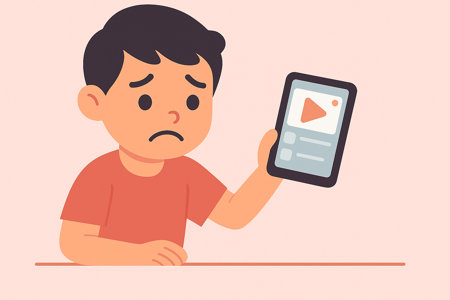 Child stuck between educational and addictive mobile apps