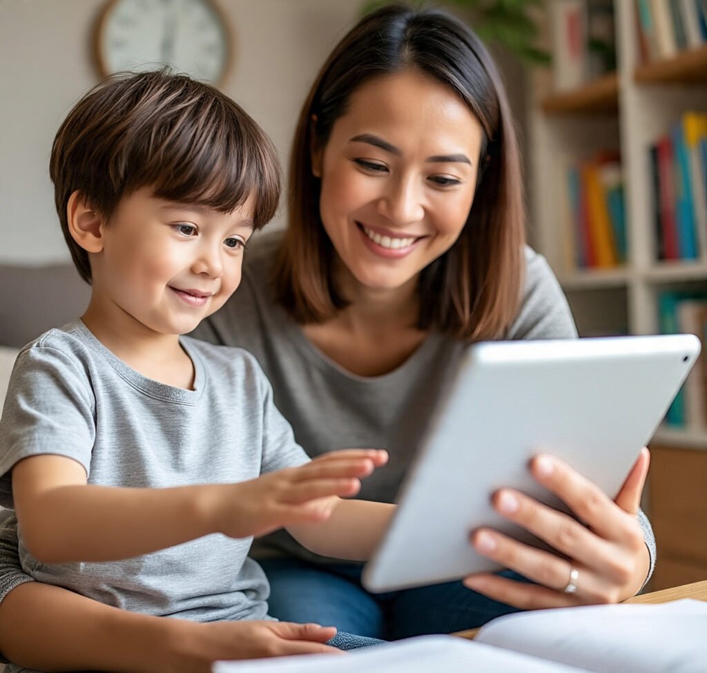 Parent and child bonding over educational screen time