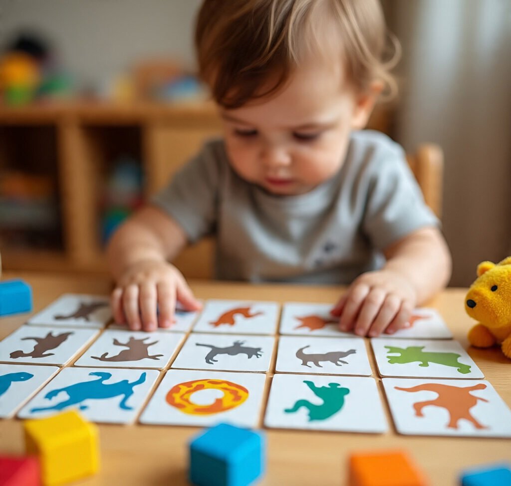 Child unable to identify patterns in a matching game