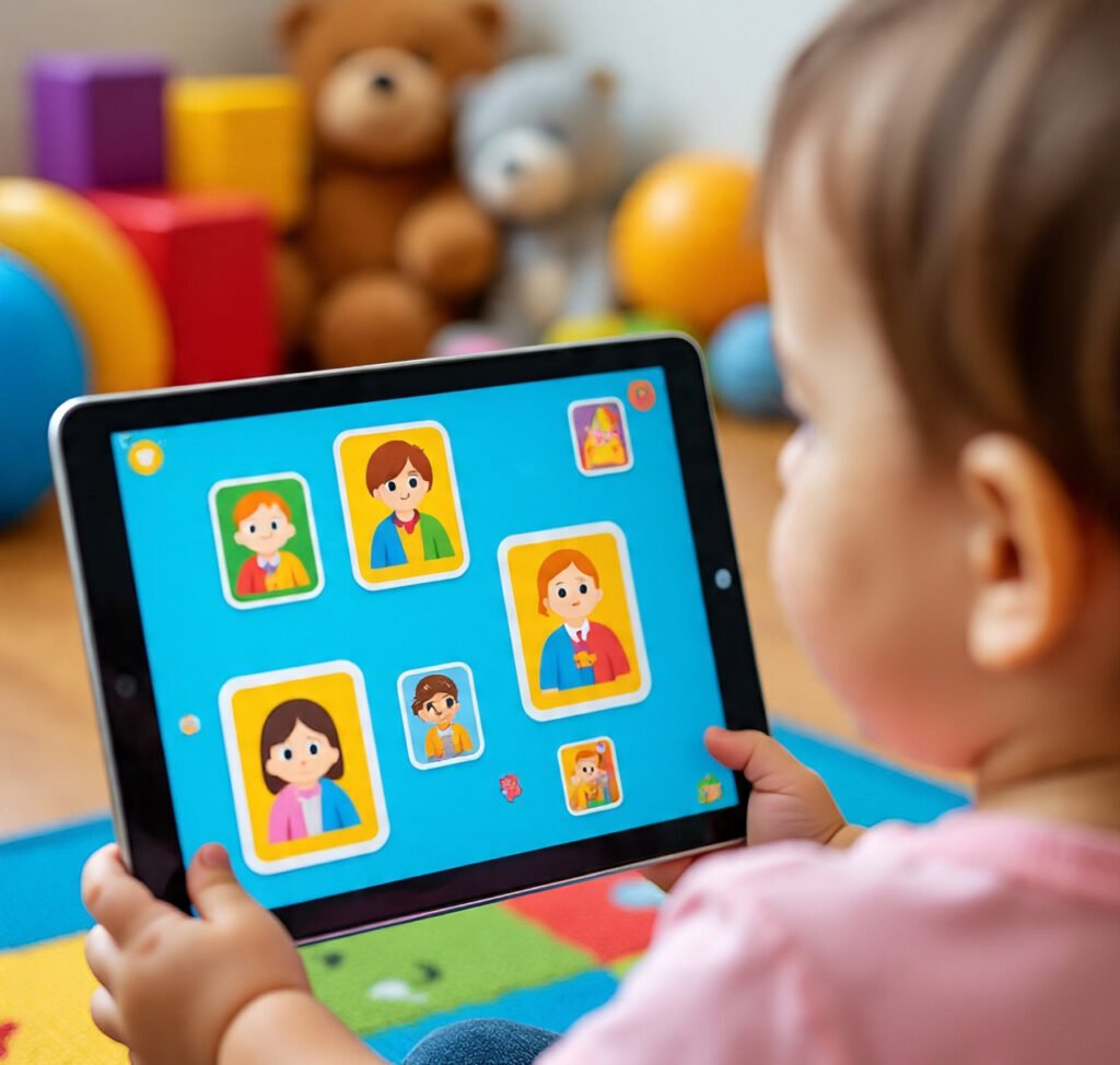 Child unable to focus on image-based game due to distractions