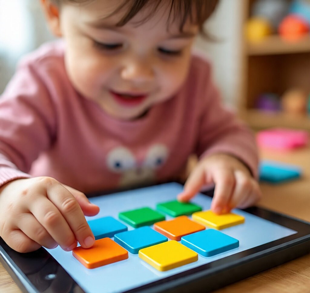 Child using random guesses in a matching game