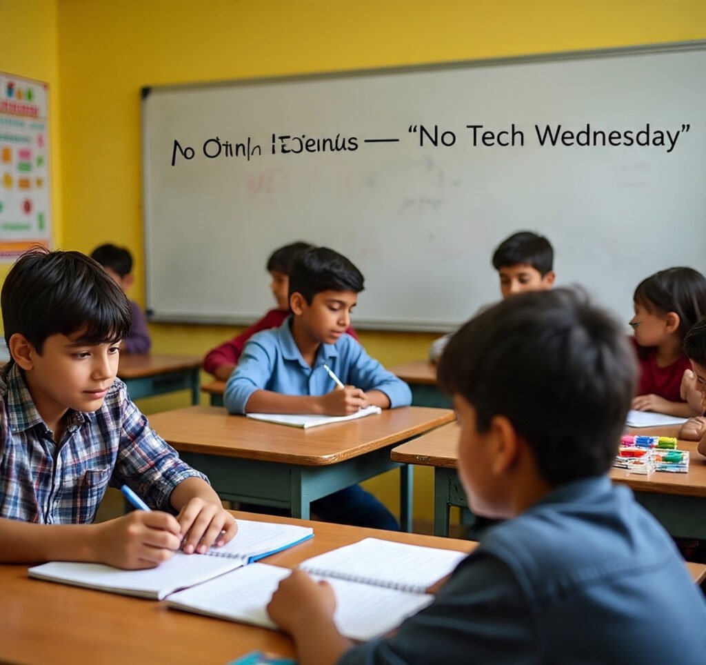 Real-life digital downtime strategy implementation in Indian school.
