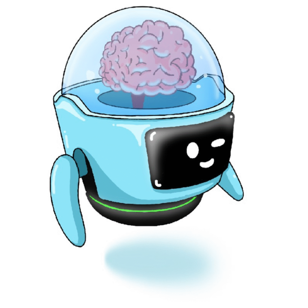 Cartoonish Focus Fun robot smiling and holding a tablet, encouraging kids to learn through fun educational games