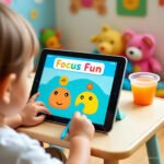 Child improving learning habits with Focus Fun app.