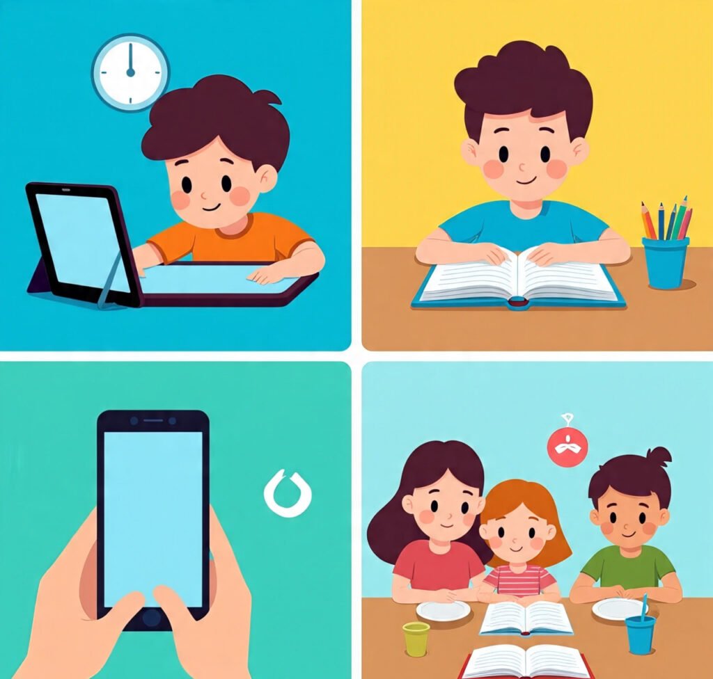 Illustration showing real-life problems solved by parental block.