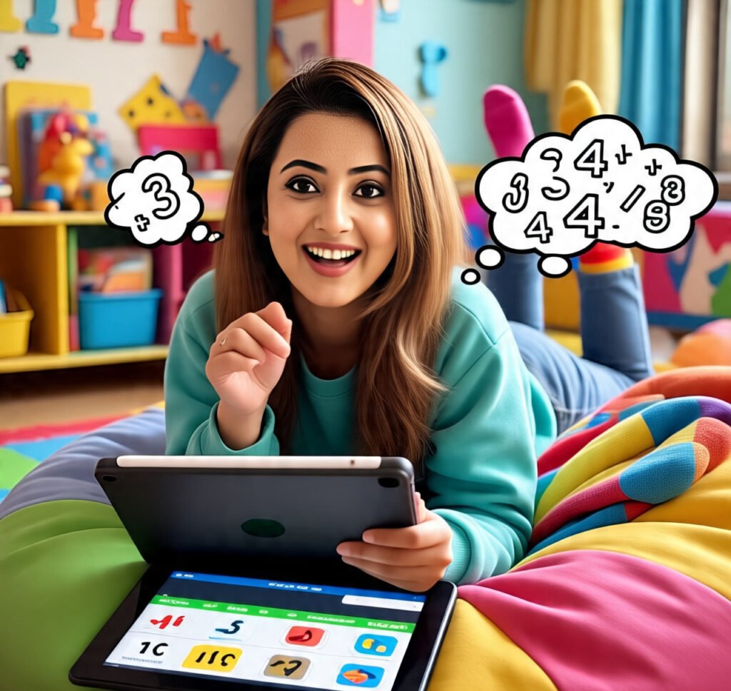 Child learning through educational games on Screen Time in Android.
