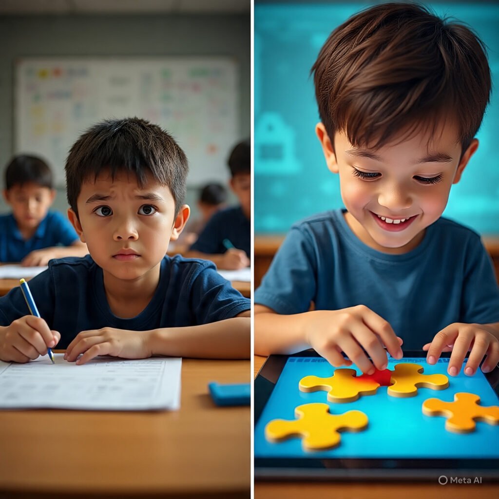 Comparison of tuition vs. Game Based Learning for Class 3–4 students.