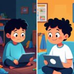 Child showing signs of too much Android screen time.